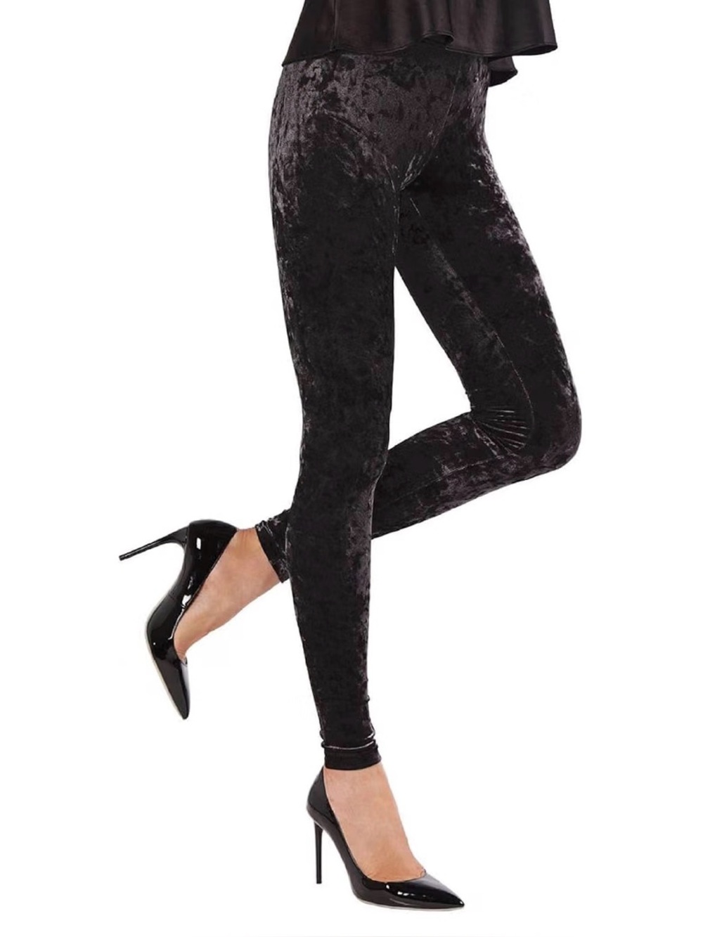 NEW Black Crushed Velvet Leggings